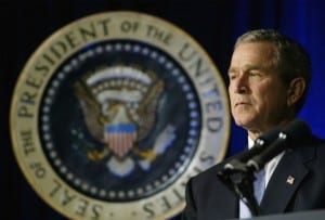 G.W. Bush: Not just still at large unindicted war criminal, but a celebrated figure in the complicit corporate media. 