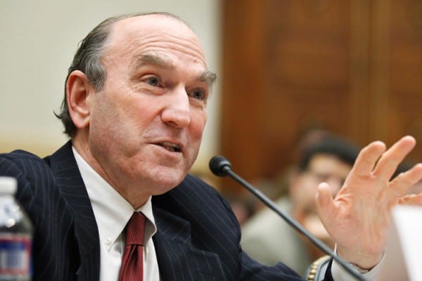 Durable Neocon: Elliott Abrams, Senior Fellow for Middle Eastern Studies, Council on Foreign Relations , testifies on Capitol Hill in Washington, Wednesday, Feb. 9, 2011, before the House Foreign Affairs Committee hearing  on "Recent Developments in Egypt and Lebanon: Implications for U.S. Policy and Allies in the Broader Middle East, Part 1" .    (AP Photo/Manuel Balce Ceneta)