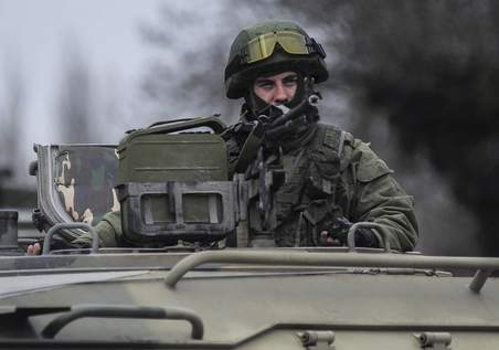 Russian armored vehicle in Crimea. 