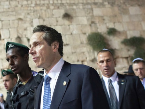 Cuomo in Israel: assiduously comforting the powerful. 