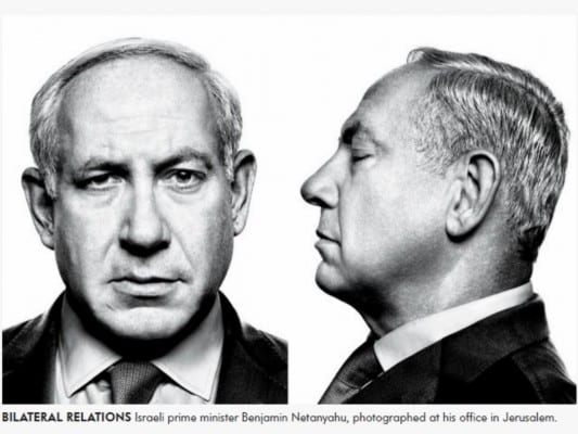 Netanyahu's "mugshot" properly captures the sheer reckless criminality of this man. 