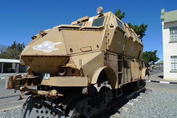 South African armored apartheid era train in Namibia