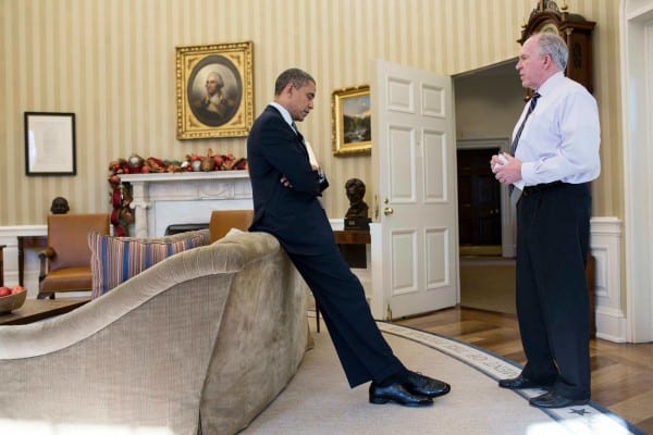 Brennan discussing the management of state terror with his nominal boss. The NYT caption read: President Obama with John O. Brennan in 2012. At the White House, Mr. Brennan managed the “kill lists” for drone strikes. Credit Pete Souza/The White House