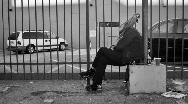 Life in the streets in the US. The presence of the parrot, this mans sole consolation, make the picture all the more harrowing. (Mark Nye, via flickr, 2013)