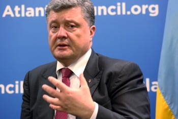 Poroshenko: Our man in Kiev, a pivot for all the current propaganda whitewashing his regime as legitimate.  (Atlantic Council/flickr)