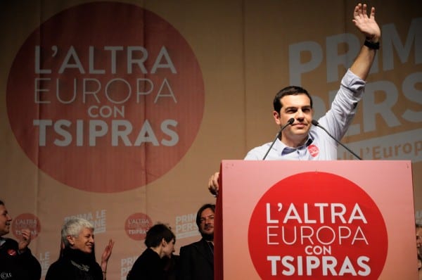 Tsipras has awakened hope on the left. "The Other Europe with Tsipras" reads the legend. (Via Lorenzo Gaudenzi, flickr)