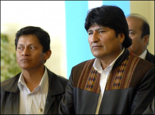 Evo Morales (r) represents the ascent of a new type of leadership. 