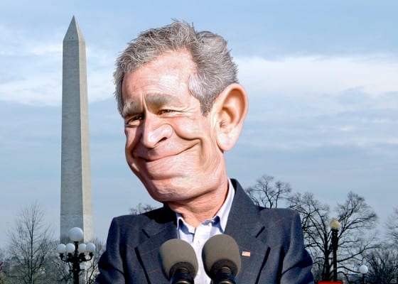 George W Bush: The cavalier idiot that proves Mayr correct. (DonkeyHotey, via flickr)