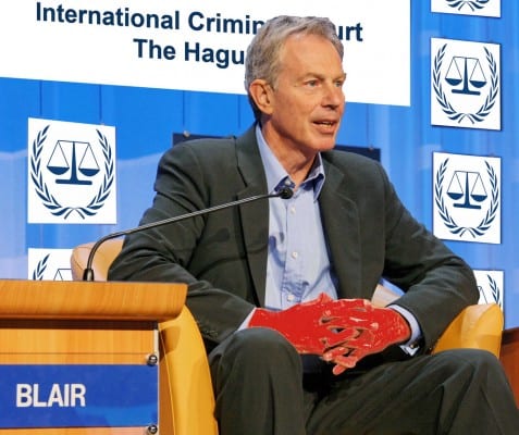 Blair at The Hague at the International Criminal Court, unfortunately not as a defendant, but as a supporter of its hypocritical work. (The Lakelander, via flickr)