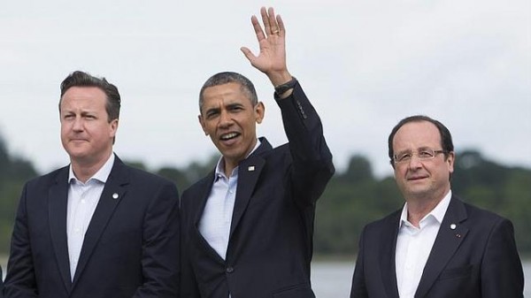 Obama, Cameron and Hollande: hypocrisy runs deep. 