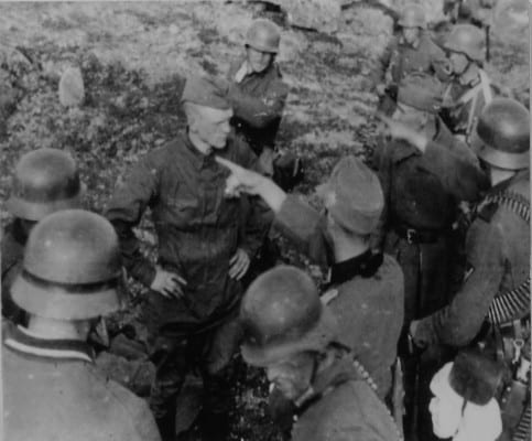 Sergei Makarovich Korolkov minutes before his execution by the Germans