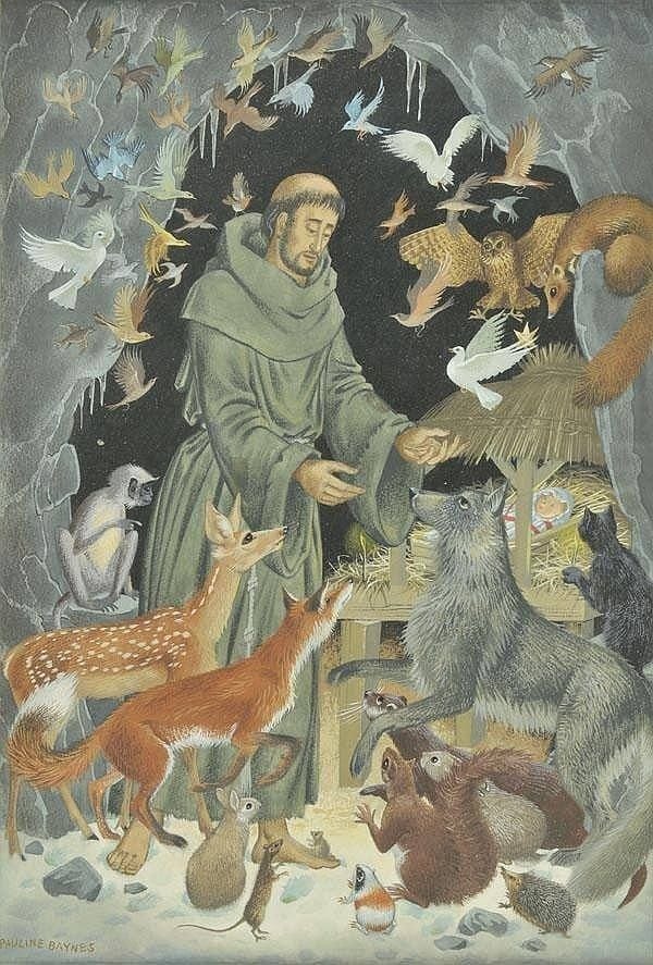 Francis is recognized as the patron saint of animals and the environment, and in his life he demonstrated his love for nature and all creatures numerous times. (Pauline Baynes)
