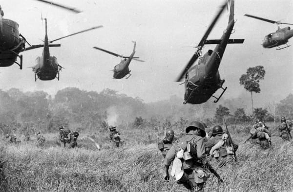 US military bringing democracy to the vietnamese. 