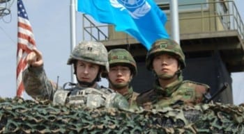 Allied Forces at an observation post in the South Korea DMZ. (US Army)