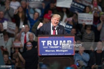 Donald Trump Holds Campaign Rally In Warren, Michigan