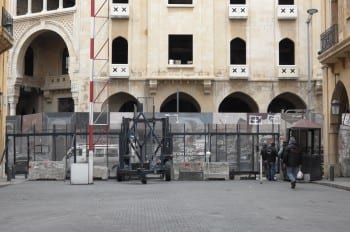 Once lavish, the downtown of Beirut - now ready for war. [By Andre Vltchek - all rights reserved.