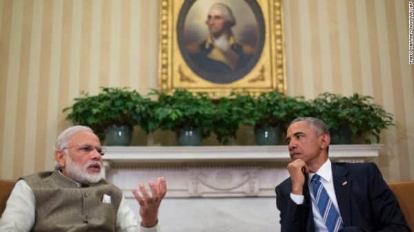 Modi and Obama: No doubt cementing an alliance to further global criminality. The disgrace of the world is that scum like these are put in positions of power. 