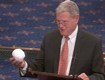 You don't have to be an educated person to be a professional politico in the US, nor have any sense of decency, for that matter. Here Inhofe "proves" that global warming is a hoax. 