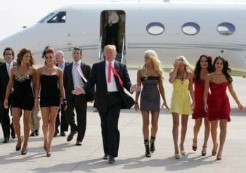 Trump's entourage. It scertainly doesn't look like his tastes and proclivities have changed.